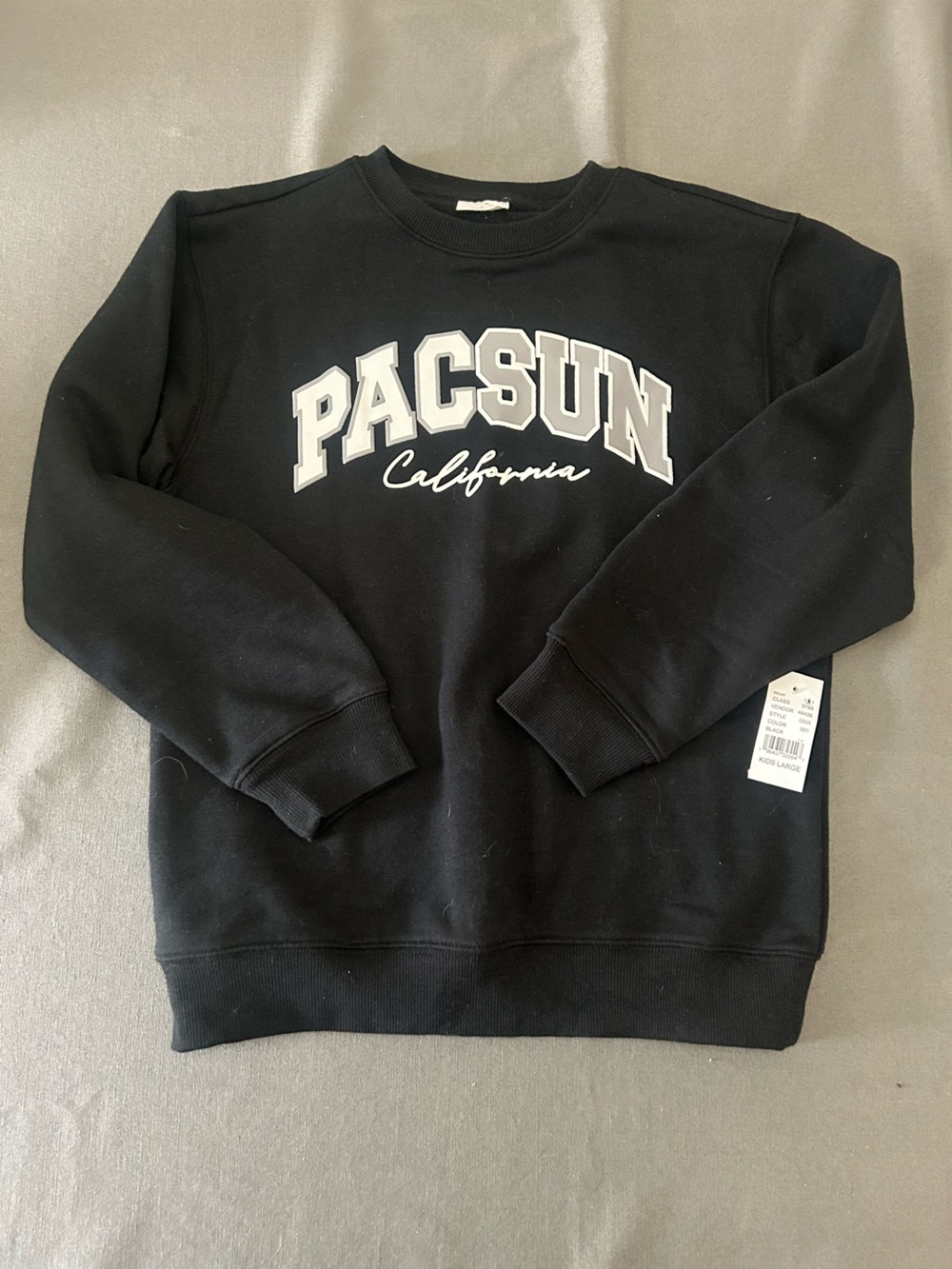PacSun Kids Black Crewneck Sweatshirt with White Logo